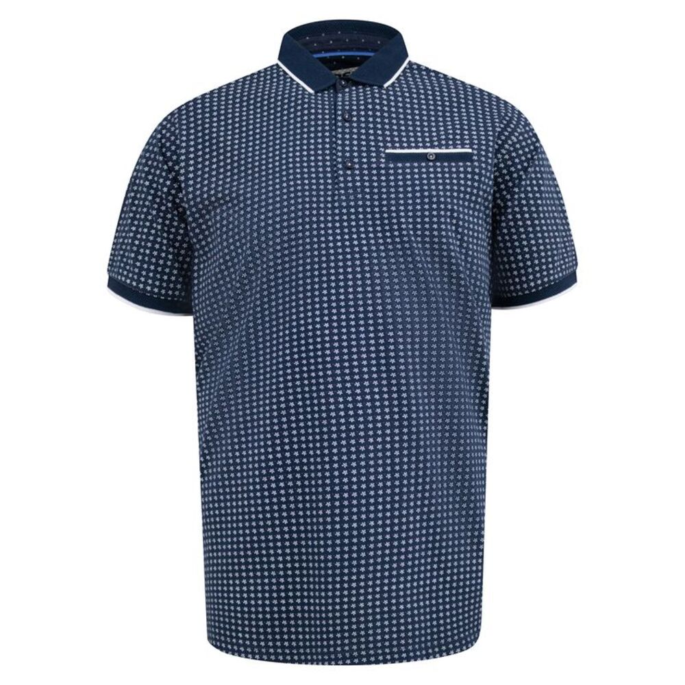 Duke Mens D555 Coventry All-Over Print Kingsize Polo Shirt / Navy